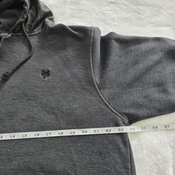 Zoo York Men's 90s Grunge Pullover Sweatshirt Faux Leather Hood Large - Picture 15 of 16